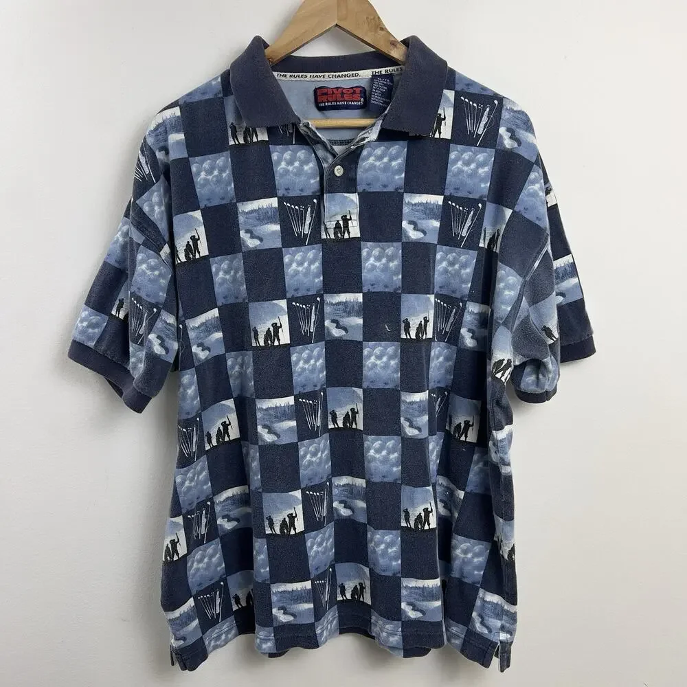 Pivot Rules | Shirts | Vintage Pivot Rules Golf Polo Xl Plaid Golfers ...